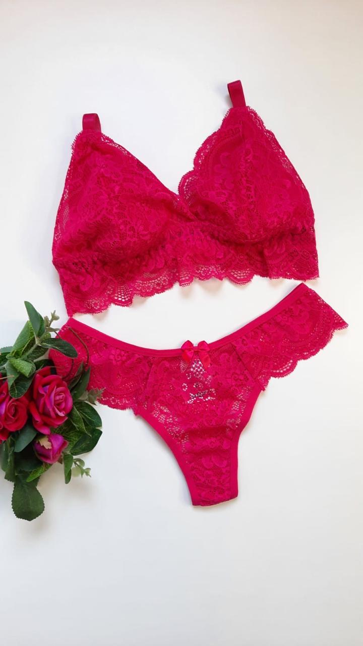 Conjunto rosa fio dental